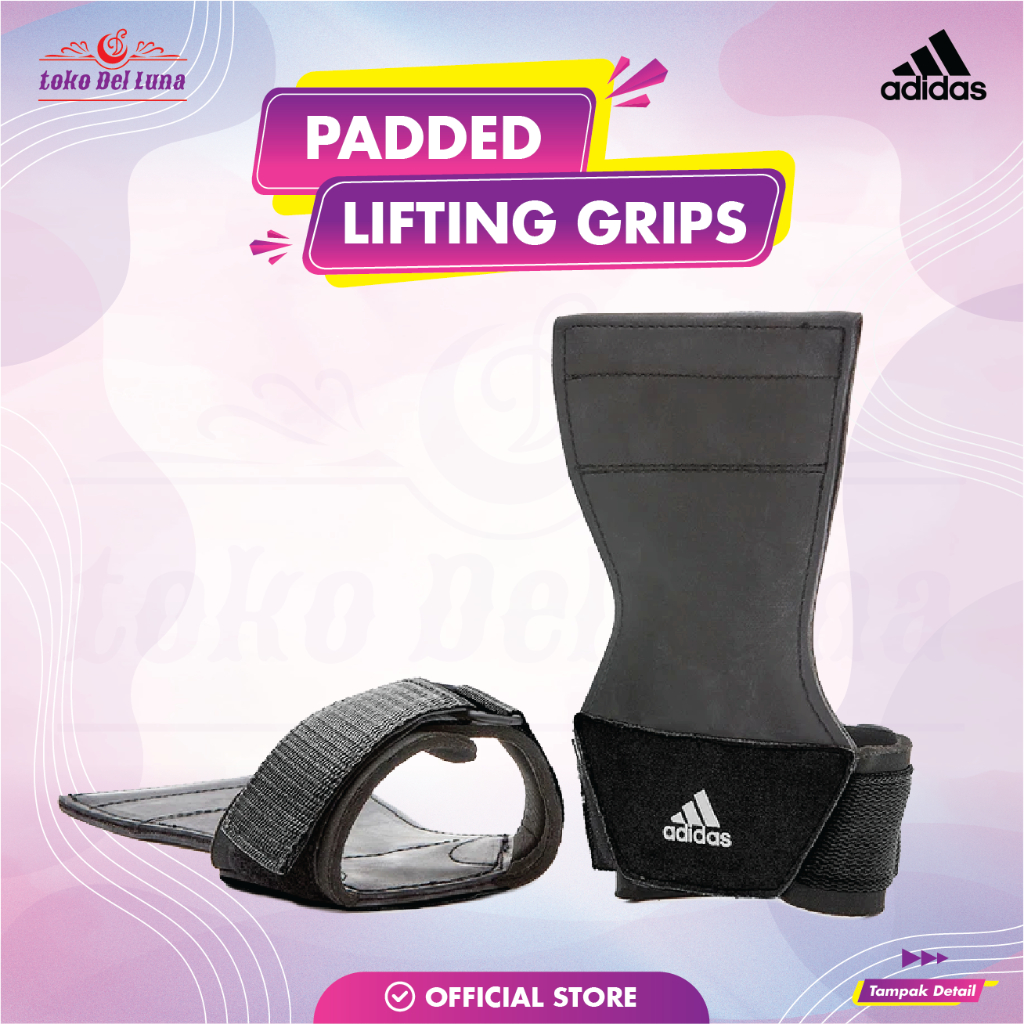 Jual ADIDAS Padded Lifting Grips | Tali pegangan Angkat Besi - Original ...