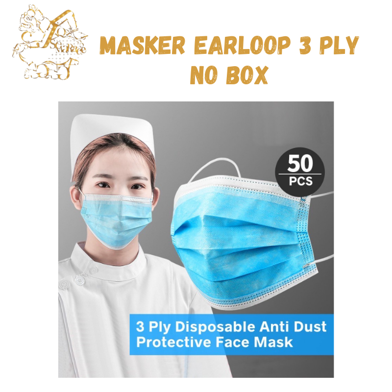 Jual MASKER EARLOOP 3 PLY NO BOX | Shopee Indonesia
