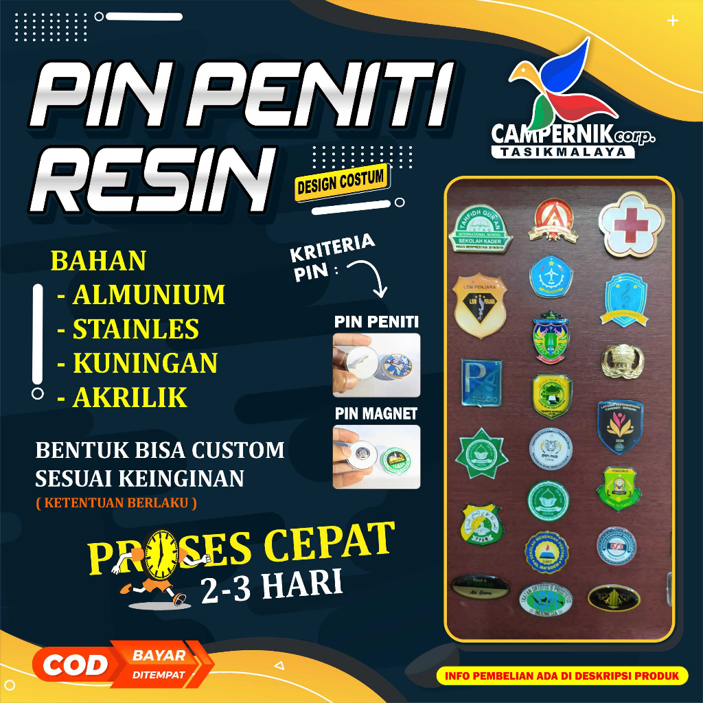 Jual PIN RESIN CUSTOM / PIN MURAH DAN CEPAT / PIN LOGO | Shopee Indonesia