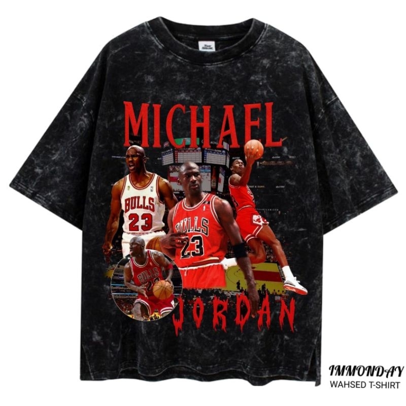Jual KAOS OVERSIZE UNISEX MICHAEL JORDAN WASHING VINTAGE TEE