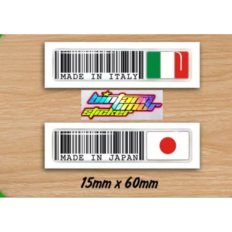 Jual STICKER STIKER BARCODE MADE IN JAPAN & MADE IN ITALY TIMBUL STIKER ...