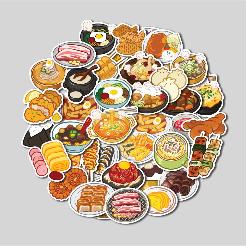 Jual STICKER PACK K-DRAMA FOOD | STICKER TUMBLER | STIKER LAPTOP KOPER ...
