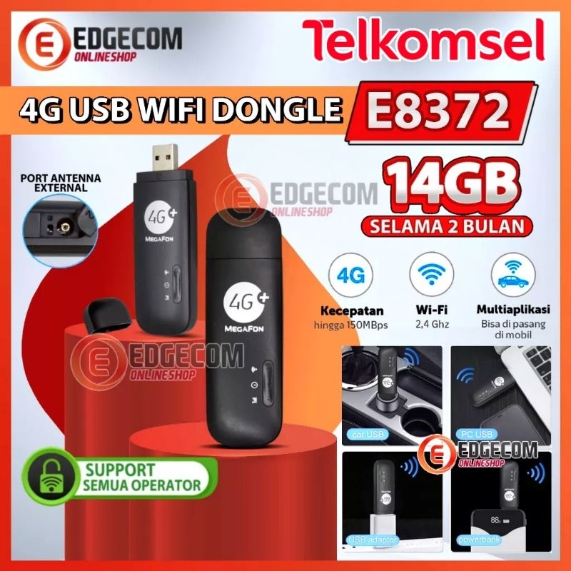 Jual Mifi Modem Usb E8372 Wingle 4g Lte Unlock All Operator Megafon Free Telkomsel 14gb Shopee 3258