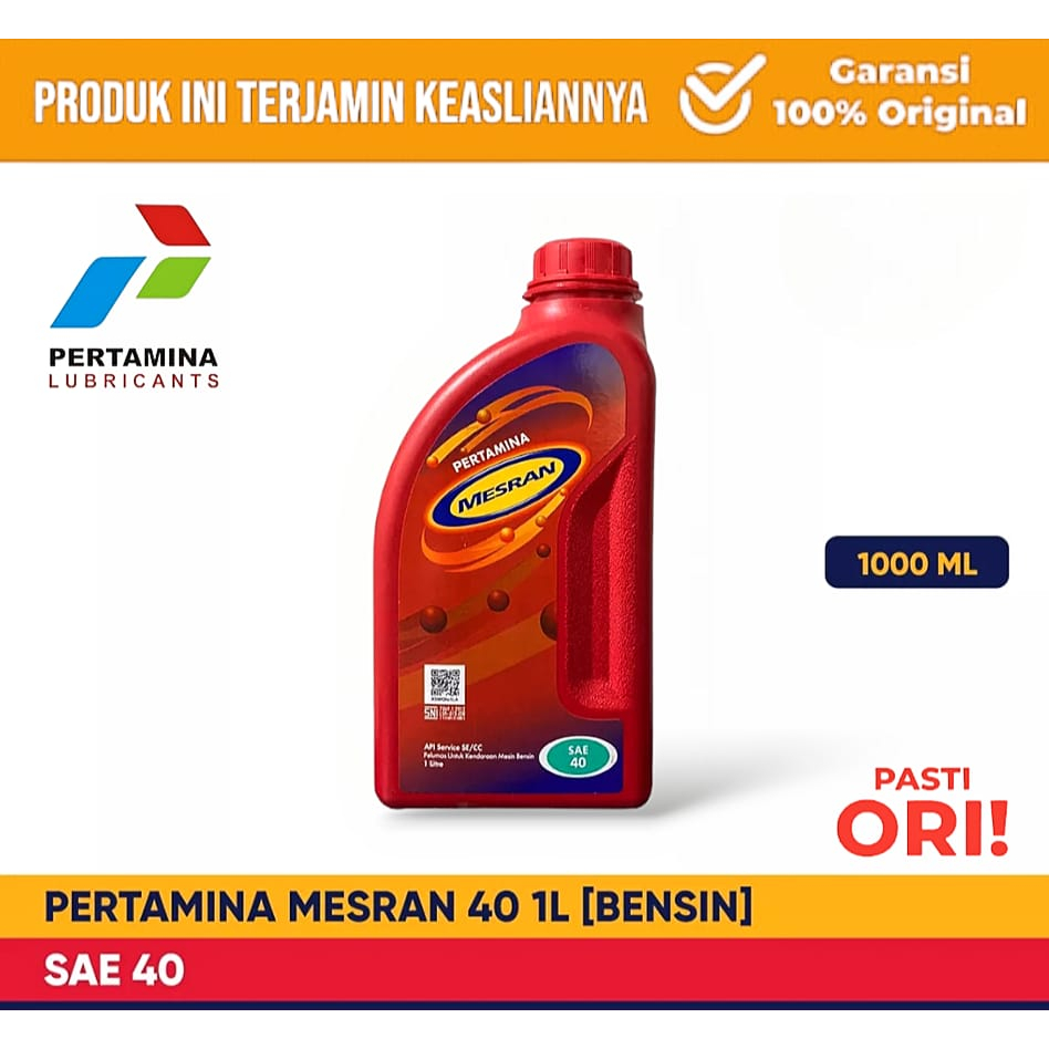 Jual Oli Mesin Pertamina Mesran 1000ML / 1L SAE 40 Original 100% ASLI ...