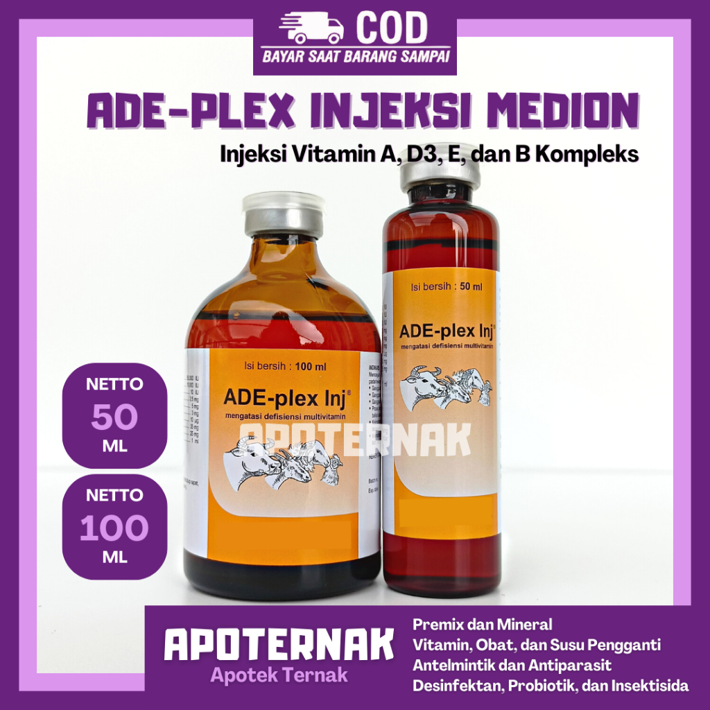 Jual ADE Plex Injeksi MEDION | Vitamin ADE Dan B Complex Lengkap | 50 ...