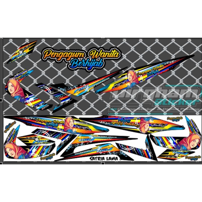 Jual (COD)Les STICKER striping variasi Stiker motor satria fu barong Fu