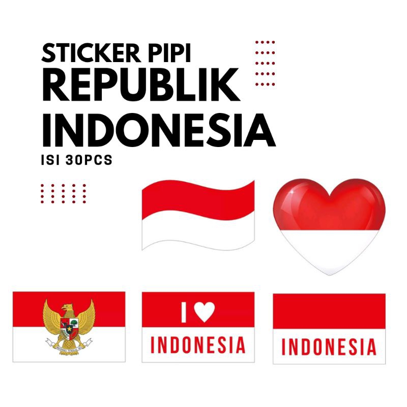 Jual Sticker PIPI Merah Putih / Sticker 17 Agustus isi 30 / Sticker
