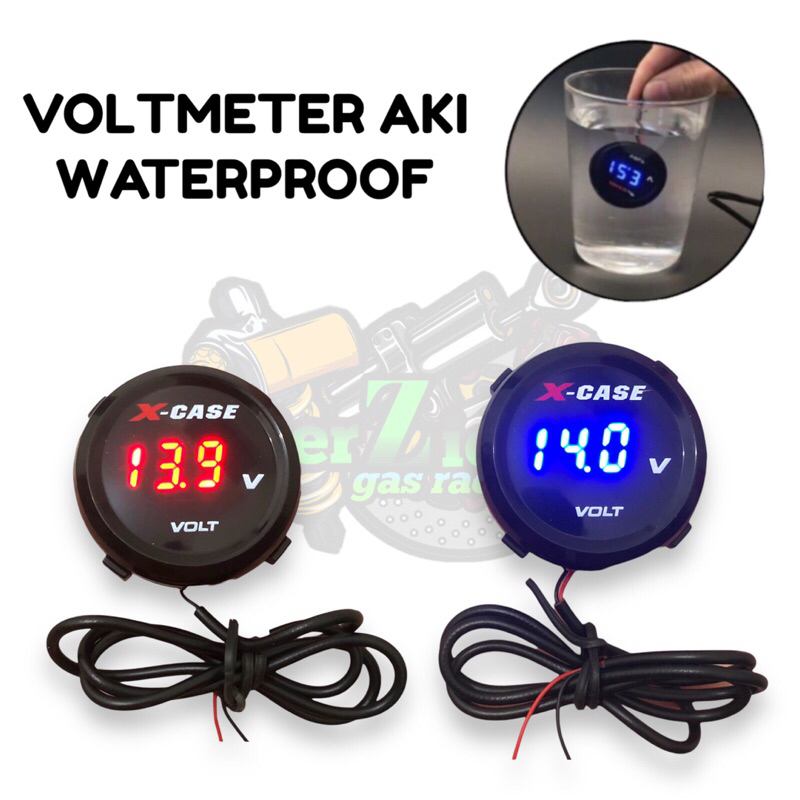 Jual Voltmeter Mini Bulat Xcase 6577 Pengukur Aki Digital Motor ...