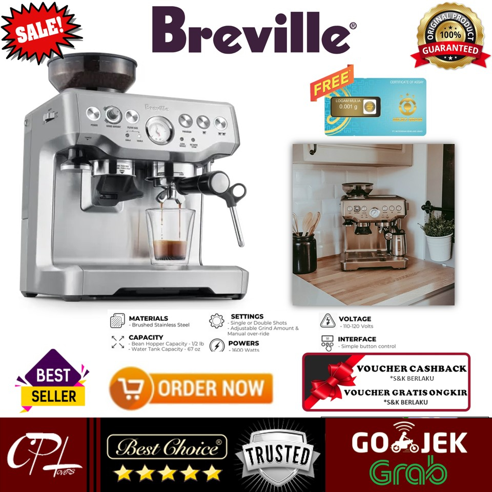 Jual Mesin Kopi Breville BES870 the Barista Express 1700W Coffee