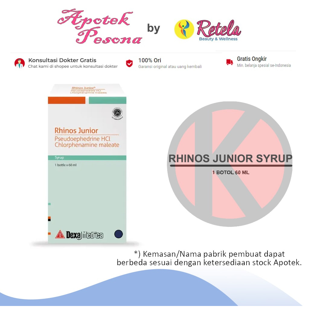 Jual RHINOS JUNIOR SYRUP 60ML/ FLU/ PILEK ANAK Shopee Indonesia