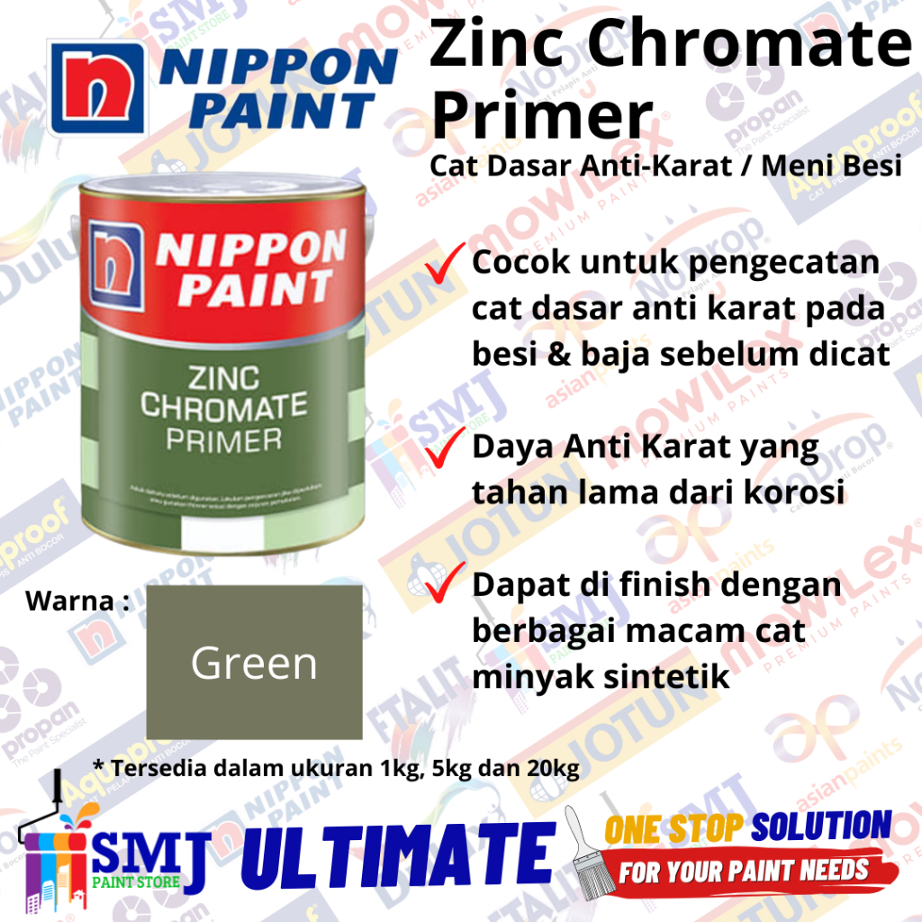 Jual Cat Dasar AntiKarat / Meni Besi NIPPON PAINT Zinc Chromate Primer
