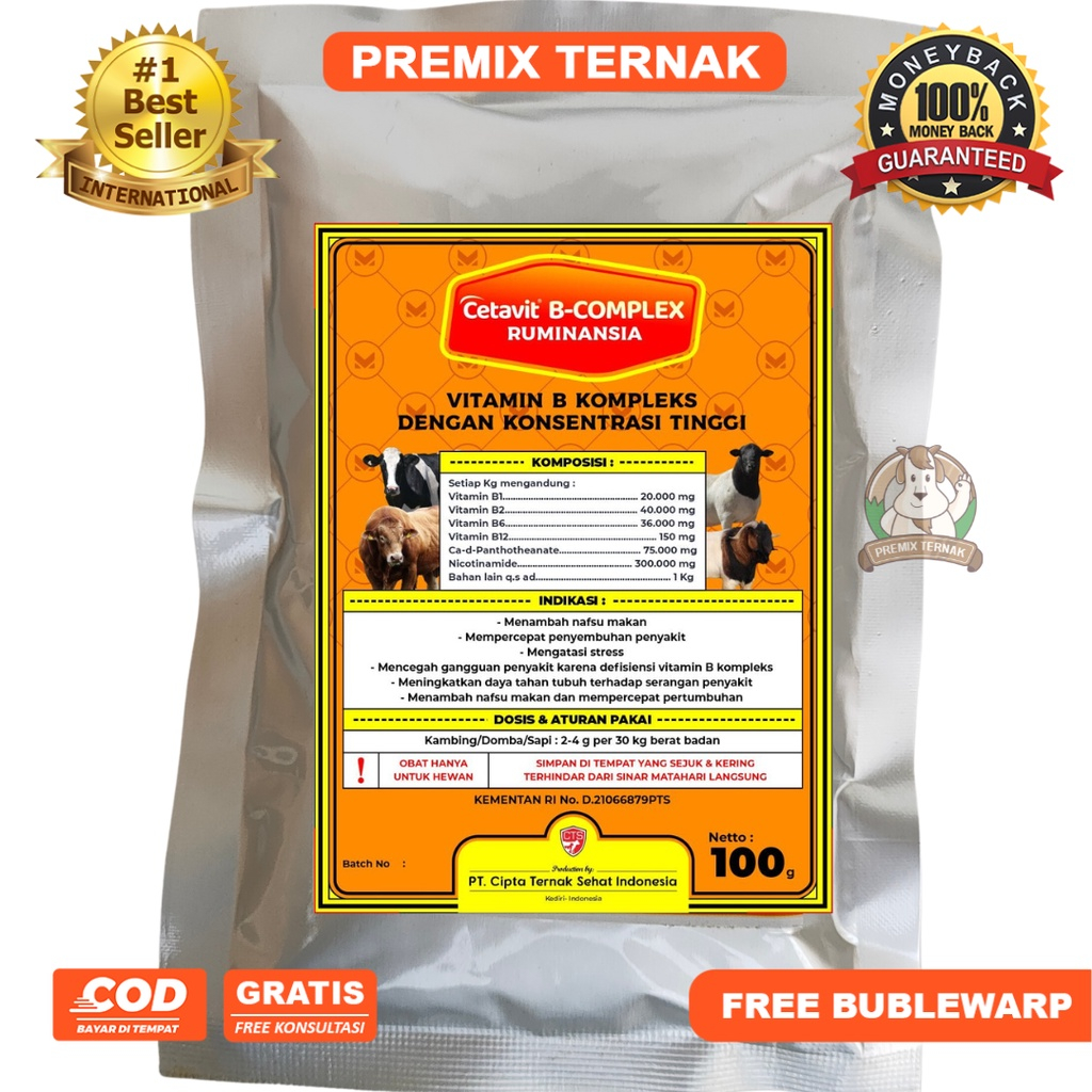 Jual CETAVIT B-COMPLEX 100 Gr - Multivitamin B Komplek Ternak ...