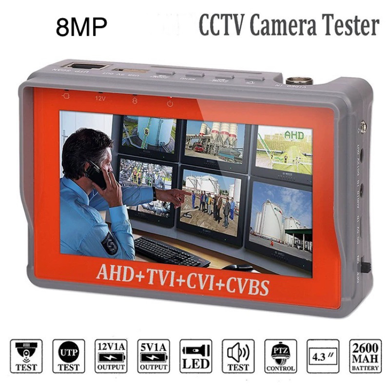Jual CCTV TESTER 8MP SUPORT TVI/CVI/AHD/CVBS Kamera 4in1 ( CCTV TESTER ...