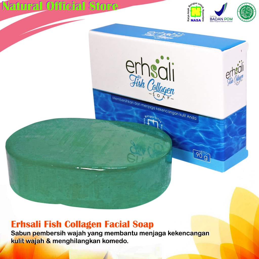 Jual Erhsali Fish Collagen Facial Soap Sabun Memelihara Kekencangan Kulit Wajah Shopee Indonesia