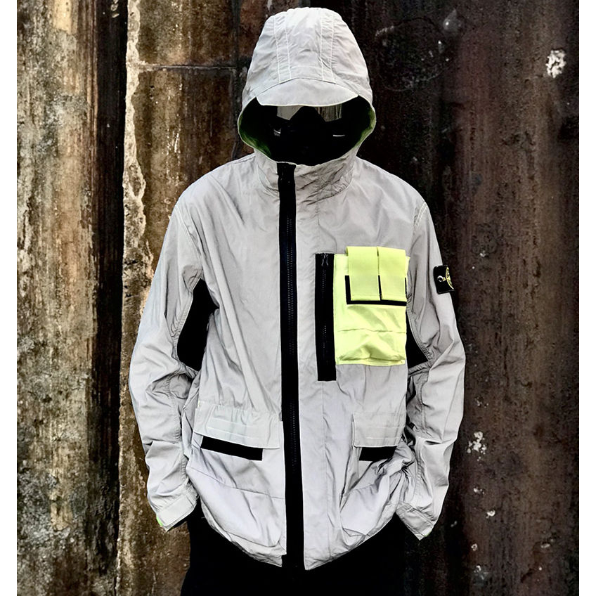 Reflective Men Stone Island Coat Reflective Athletic Jackets For