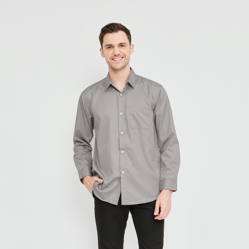 Kemeja Lengan Panjang Melian Navy White