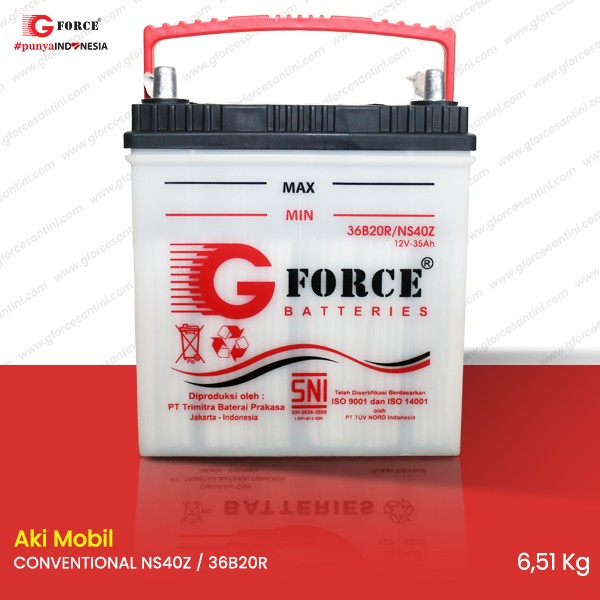 Jual GFORCE NS40Z - 36B20R / NS40ZL - 36B20L (35 Ampere) - Aki Mobil