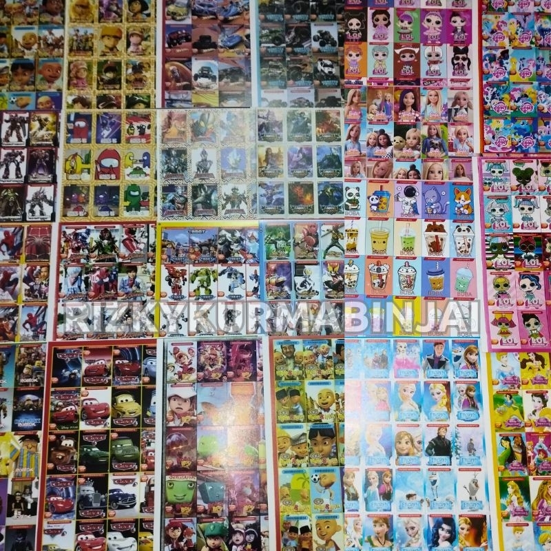 Jual Kartu Gambaran Poster Besar 50 Kolom karakter Mainan Anak