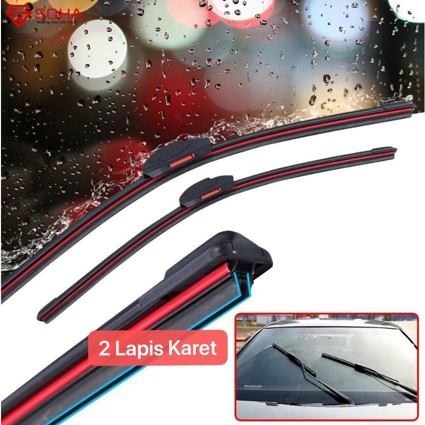 Jual Am Wiper Mobil Kaca Karet Wifer Ganda Wiper Dual Blade