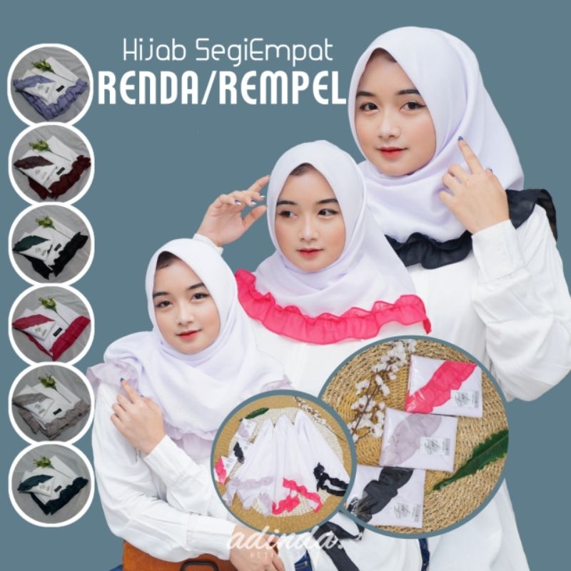 Jual HIJAB JILBAB KRUDUNG SEGI EMPAT RENDA REMPEL KRIWIL KARYAWAN ...