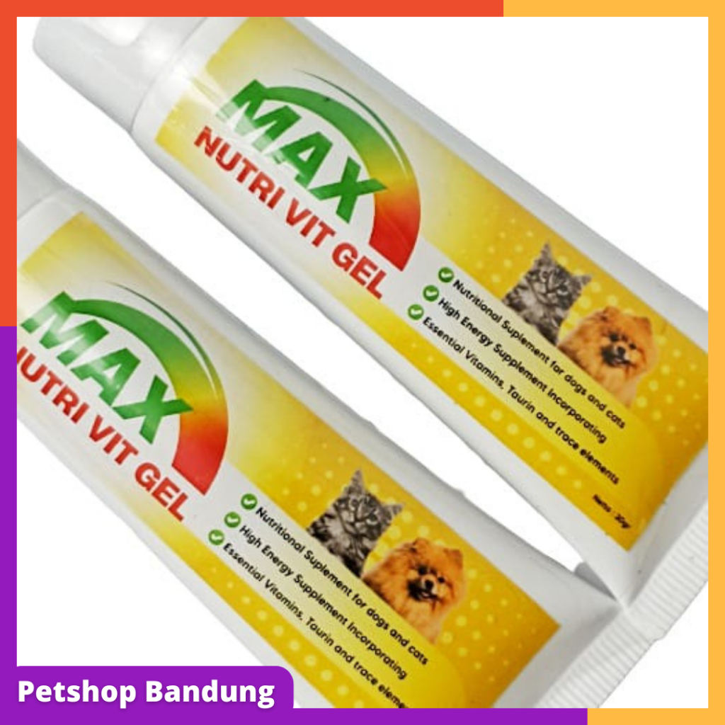 Jual PETSHOP BANDUNG MAX Nutri Vitamin Gel 30gr Kucing & Anjing Murah ...