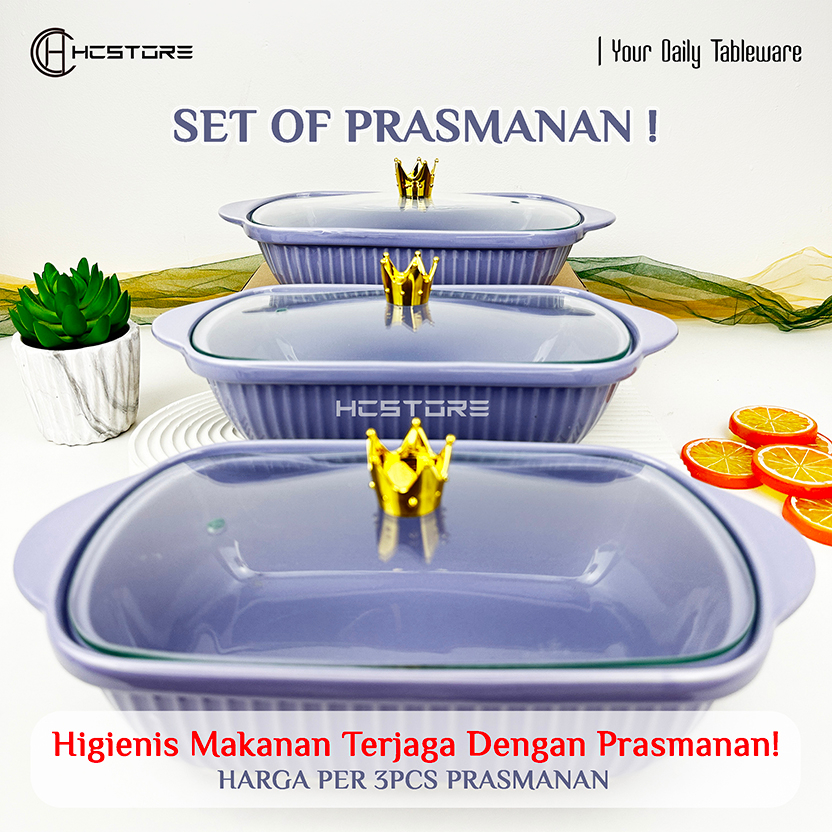 Jual [SET 3PCS PRASMANAN] Prasmanan Keramik Piring Saji Piring Lauk