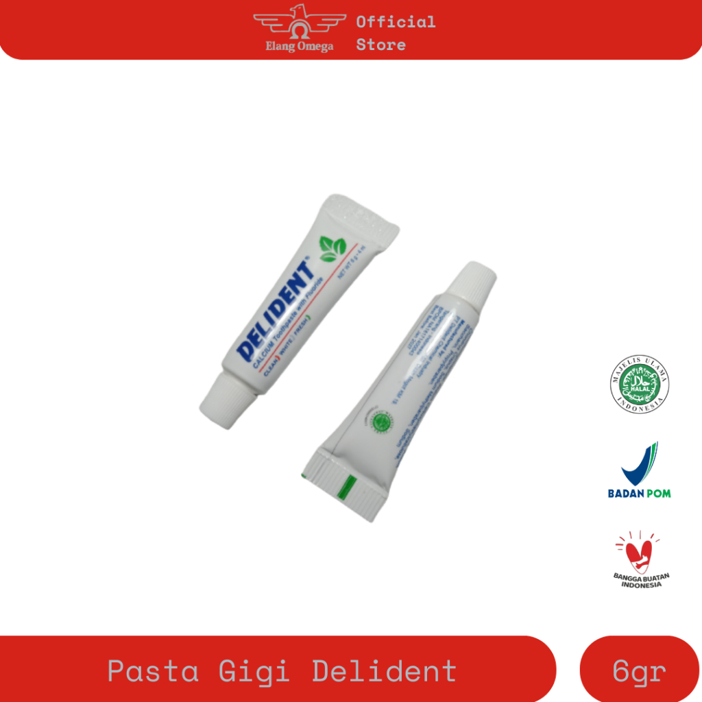 Jual [100 pcs] pasta gigi delident nett 6gr Calcium toothpaste with ...
