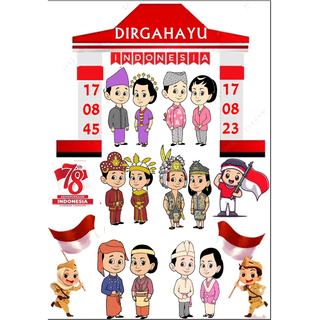 Jual Topper cake / hiasan tumpeng tema gerbang / gapura HUT RI