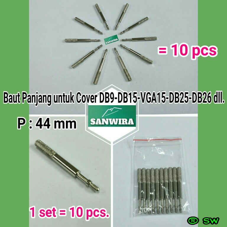 Jual Baut Panjang untuk cover DB9 DB15 VGA15 DB25 DB26 / Baut Panjang 1 ...