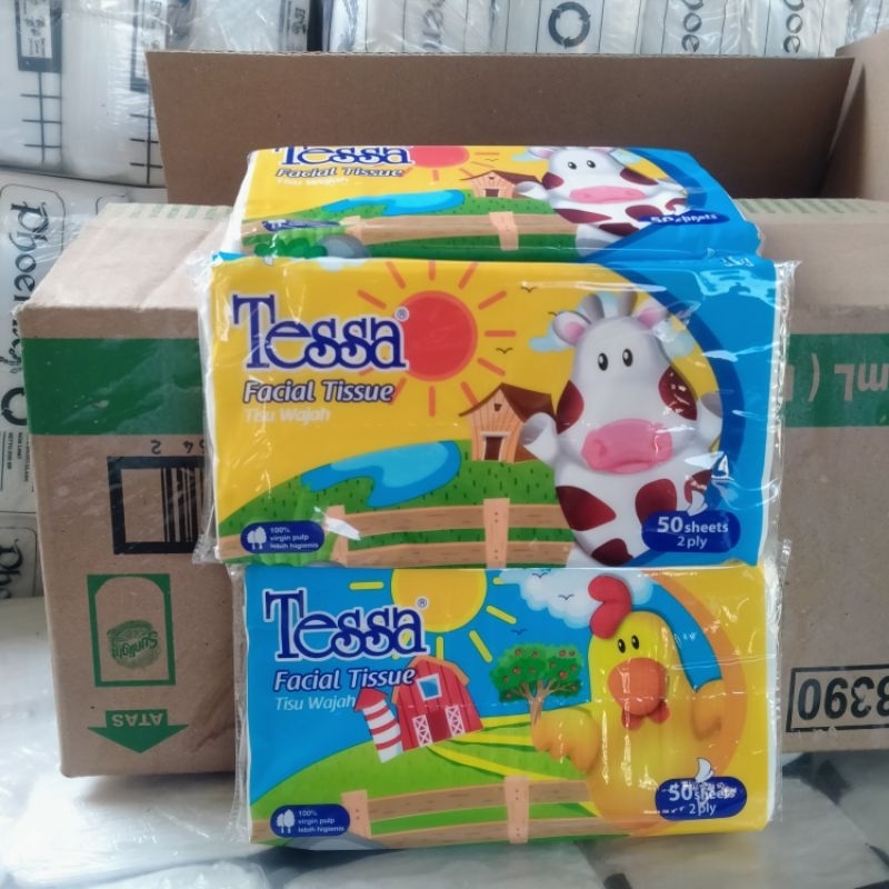 Jual Tissue Tessa Travel 50 sheet isi 10 pack | Shopee Indonesia
