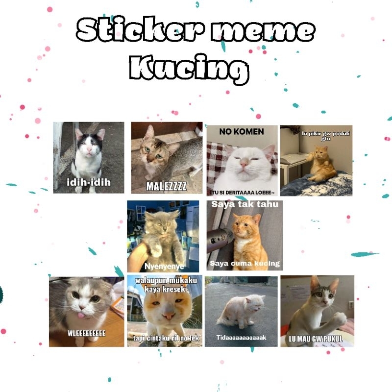 Jual Sticker Meme Kucing 10pcs Waterproof | Shopee Indonesia