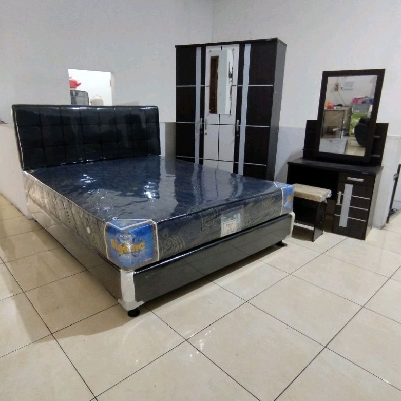 Jual Paket Hemat Set Kasur Spring Bed Lemari Dan Meja Rias Shopee