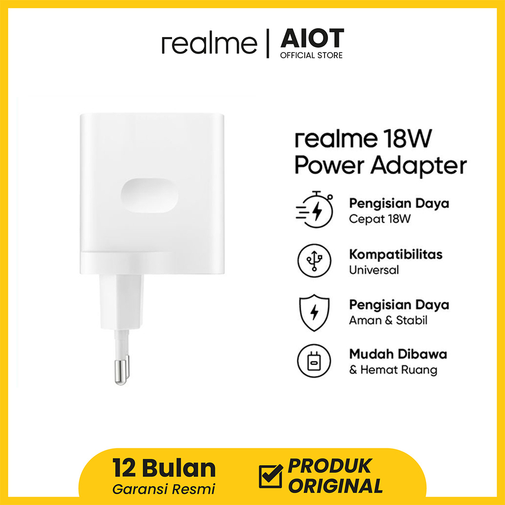 Jual realme aiot official 18W high Power Adapter (White) | Shopee Indonesia