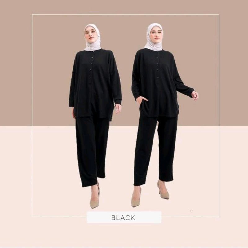 Jual Fixpose taby set black one set knit | Shopee Indonesia