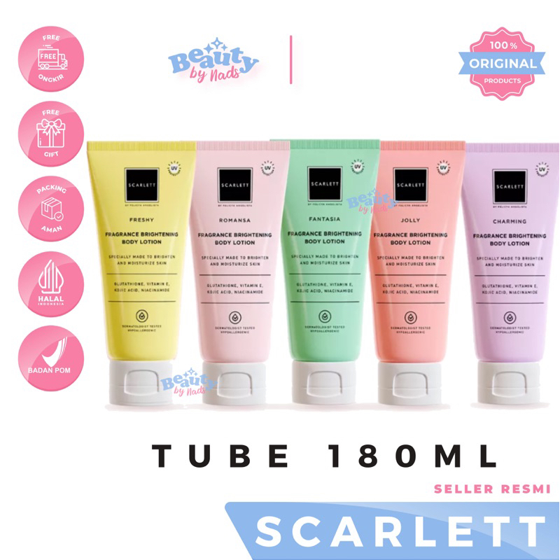 Jual [READY] SCARLETT BODY LOTION TUBE 180ML HAND BODY BY SCARLETT HANDBODY TANGAN CHARMING