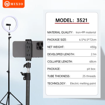 Mixio 3521 Paket Komplit Tripod 2M Remot Bluetooth Ball Head Bag