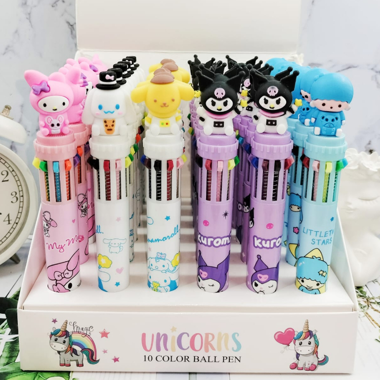 Jual Pulpen 10 Warna SANRIO Lucu/ Pen Sanrio 10 Warna Tinta Limited ...