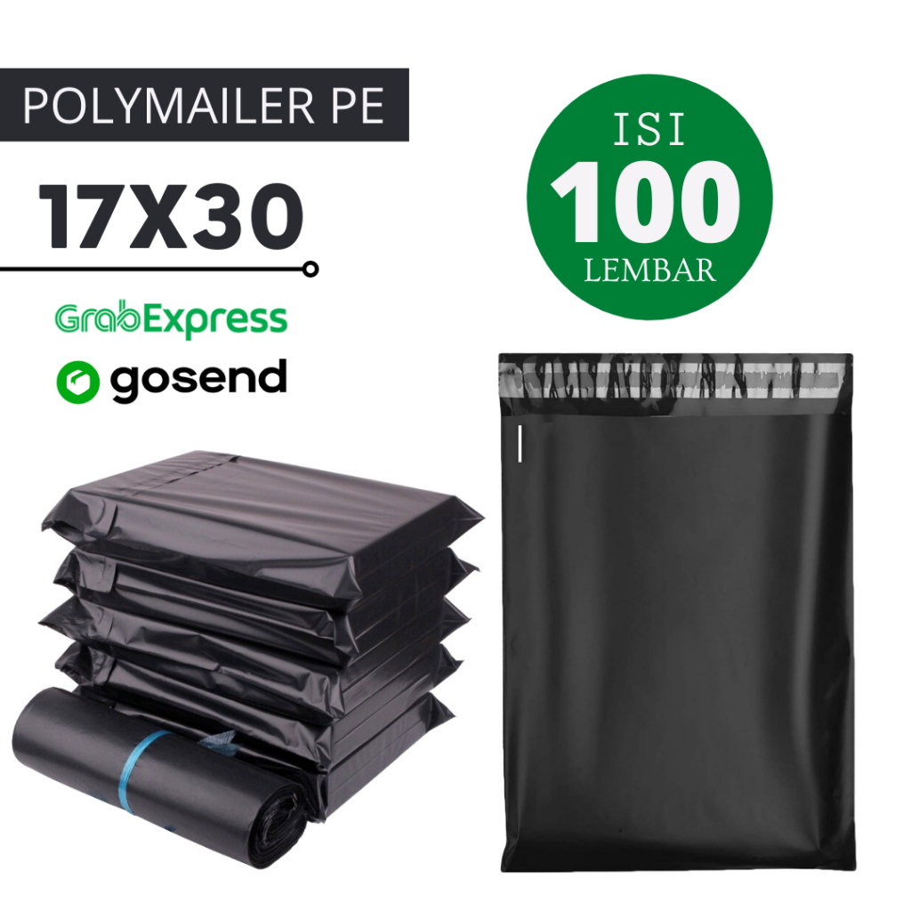 Jual Plastik Polymailer Hitam LDPE 10x20 12x25 15x25 16x20 17x30 20x30 ...