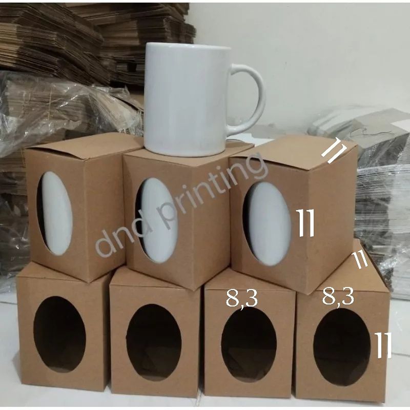 Jual Dus Mug Kraft Oval Samping Box Mug Warna Coklat 275 Gsm (Setara ...