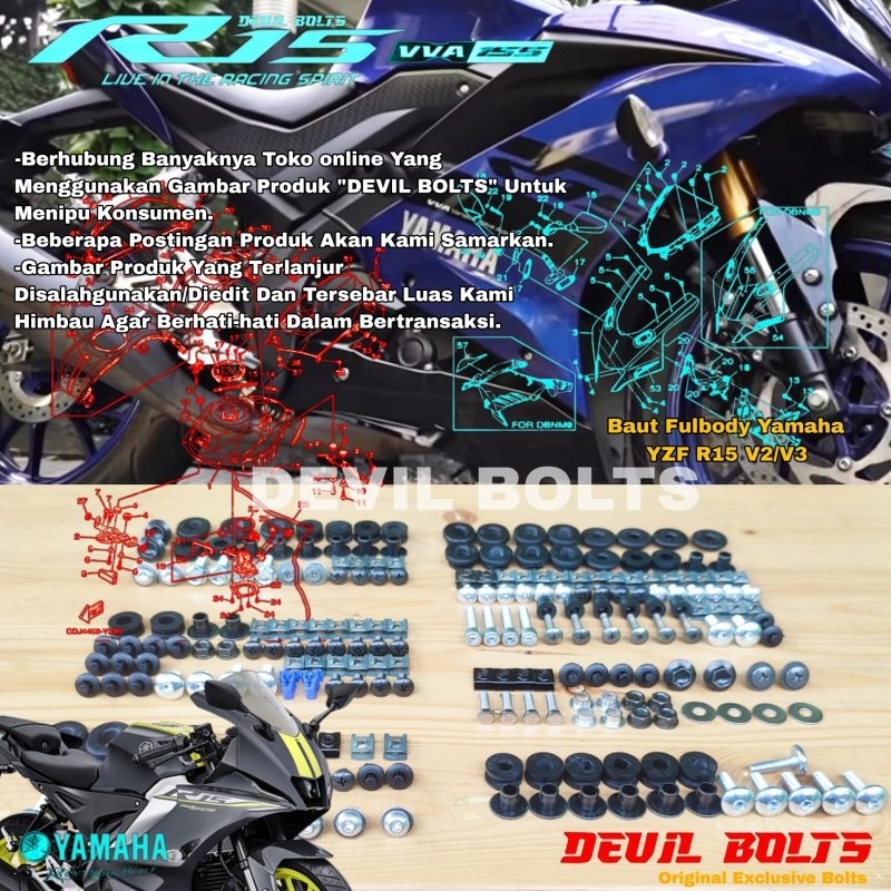 Jual Baut Full Body Yamaha Yzf R V V Baut Fullset Body Yamaha R