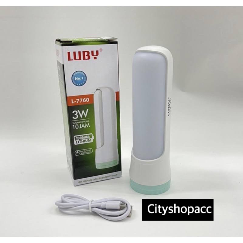 Jual Lampu Senter Emergency LUBY L7760 Lampu Senter Charge LUBY L-7760 ...