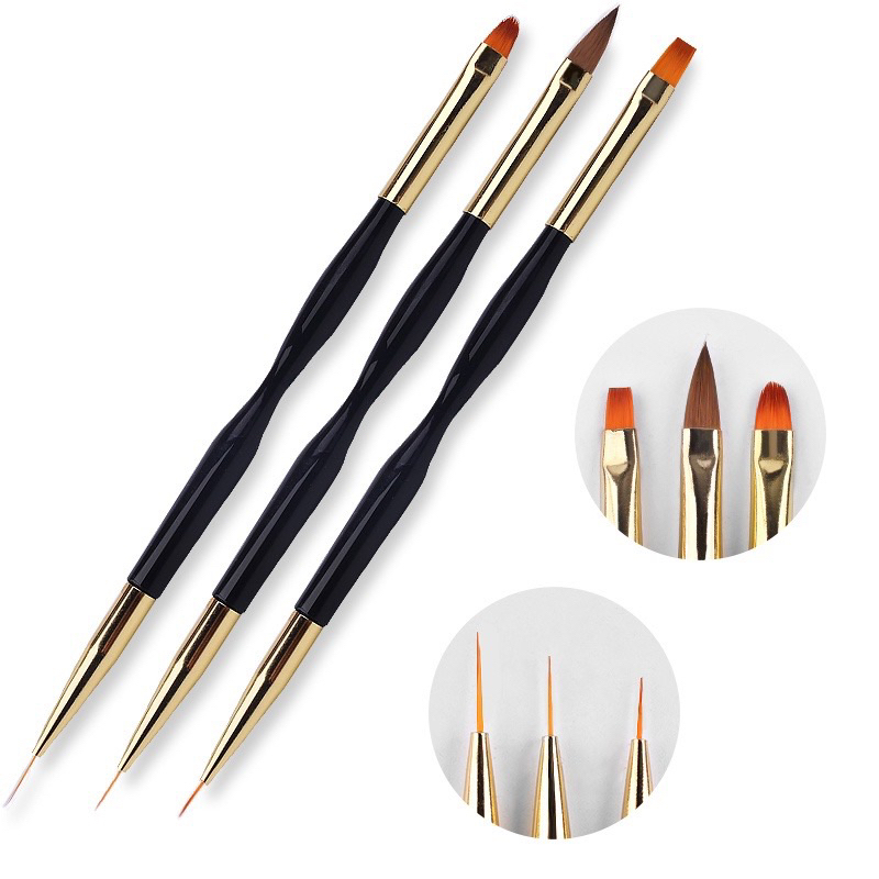 Jual 3 Pcs Kuas Nail Art / Liner Brush Double Ended / Nail Art Brush ...