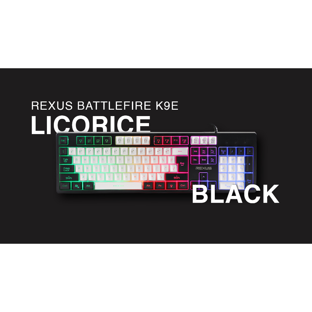 Jual Rexus Keyboard Gaming Battlefire K9E - White Black | Shopee Indonesia