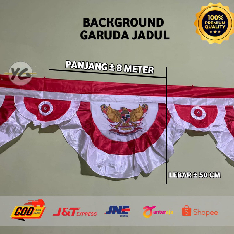 Jual BENDERA UMBUL UMBUL BENDERA RUMBAI - EUMBAY MERAH 10 GELOMBANG ...