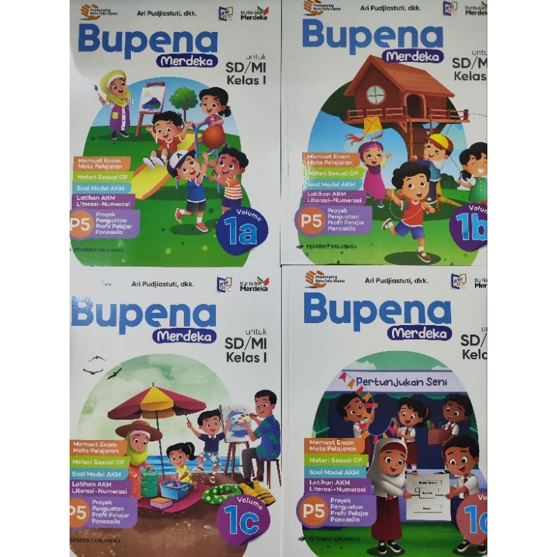 Jual Buku Bupena Merdeka SD Kelas 1 Volume A B C D Erlangga | Shopee ...