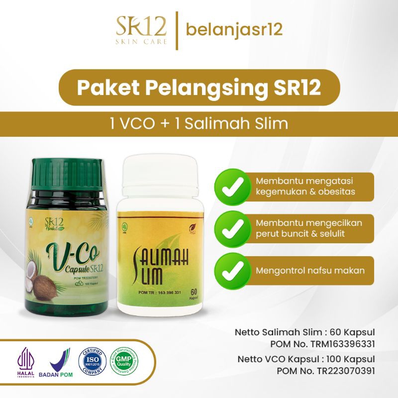 Jual Sr12 Paket Penurun Berat Badan Salimah Slim Vco Kapsul Shopee