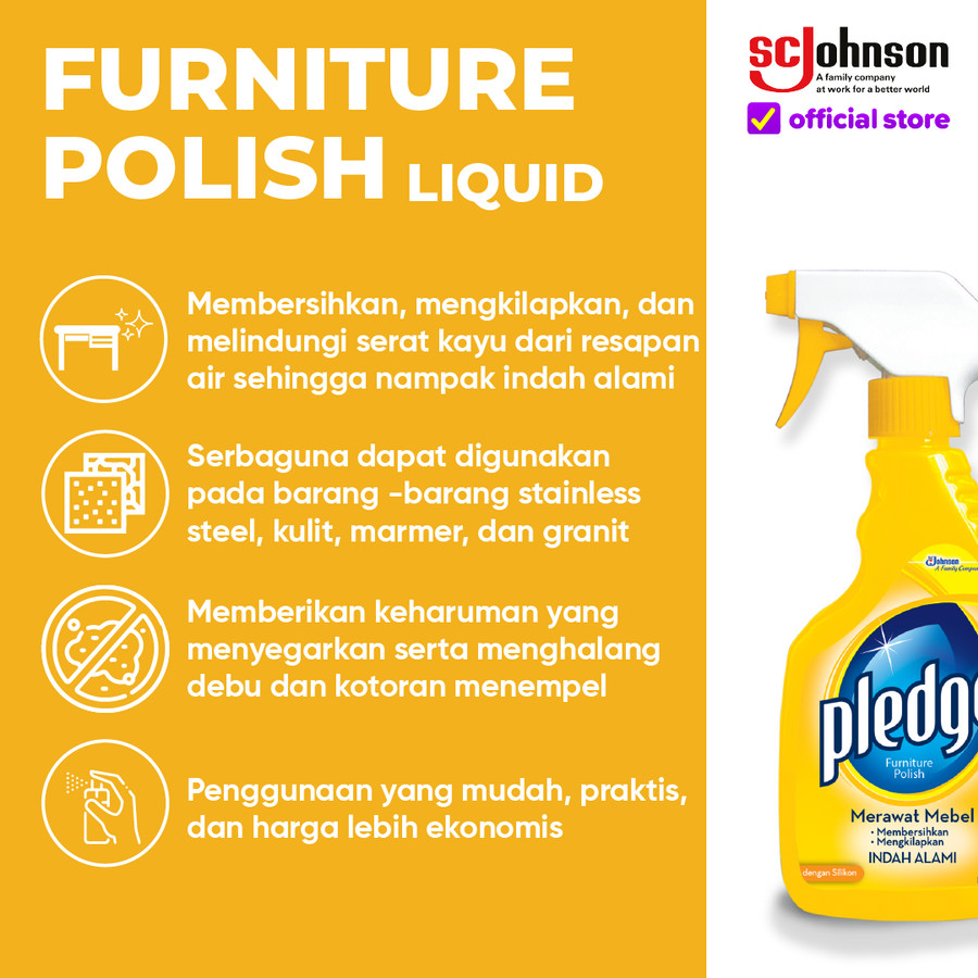 Jual Pledge Furniture Polish Liquid Pump 450ml | Shopee Indonesia