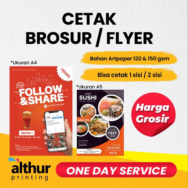 Jual Cetak Brosur | Print Flyer 1 Rim (500 lembar) | Shopee Indonesia