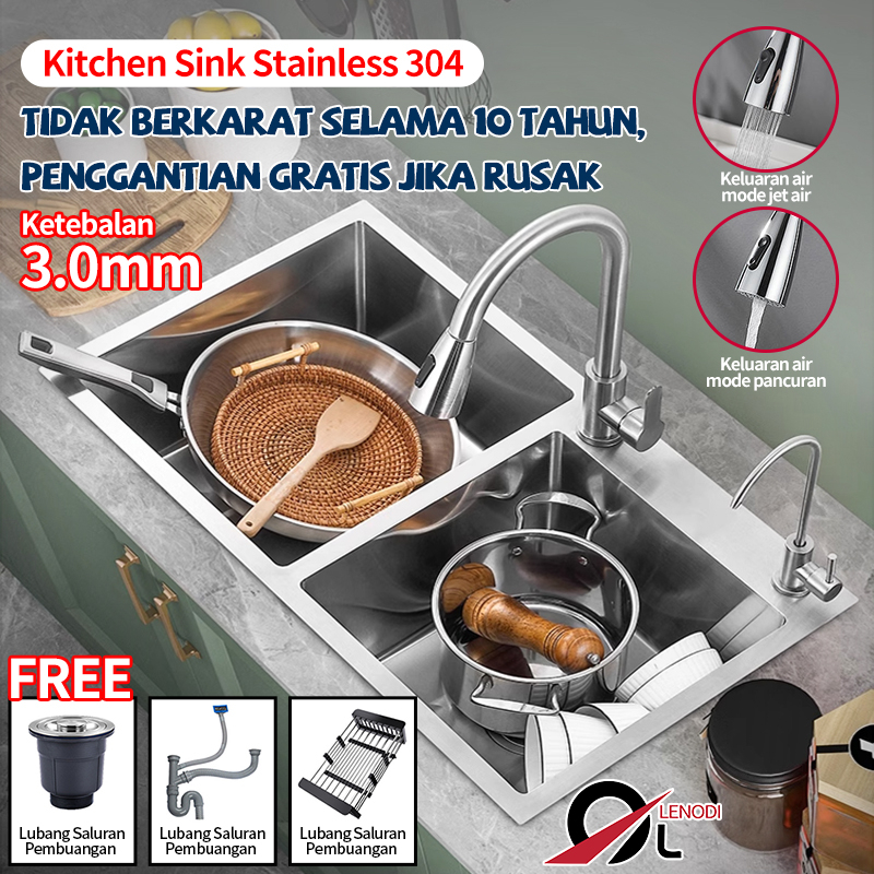 Jual Wastafel Cuci Piring Bahan Stainless Steel 304 / Kitchen Sink ...