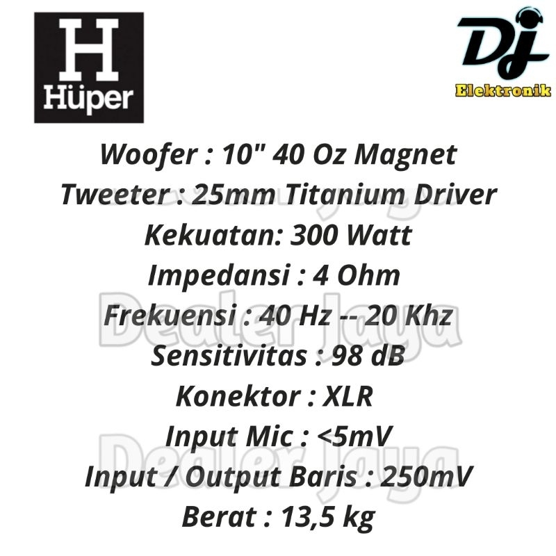 Jual Speaker Aktif Huper JS 9 / JS9 - 10 inch | Shopee Indonesia